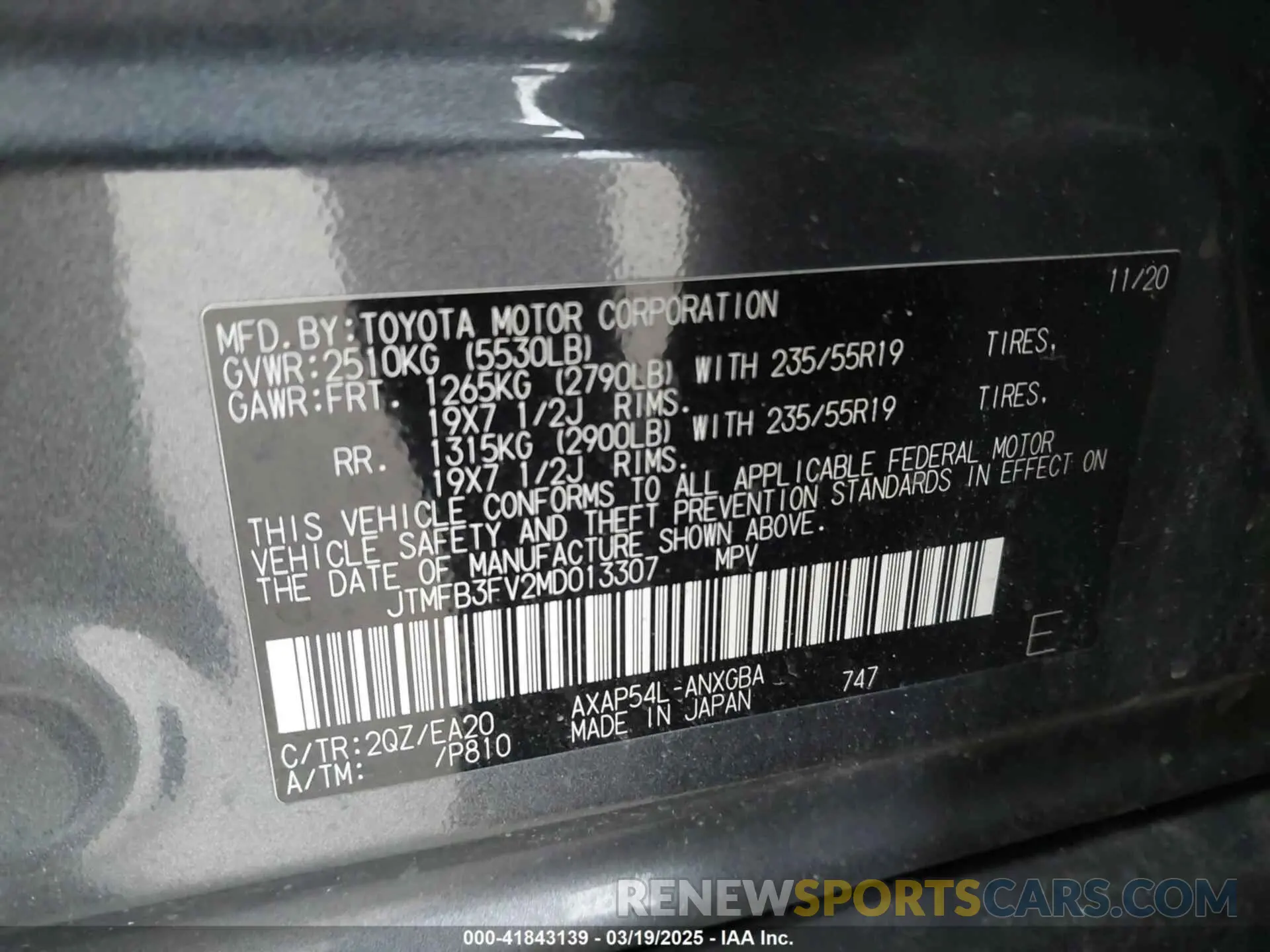 9 Photograph of a damaged car JTMFB3FV2MD013307 TOYOTA RAV4 PRIME 2021