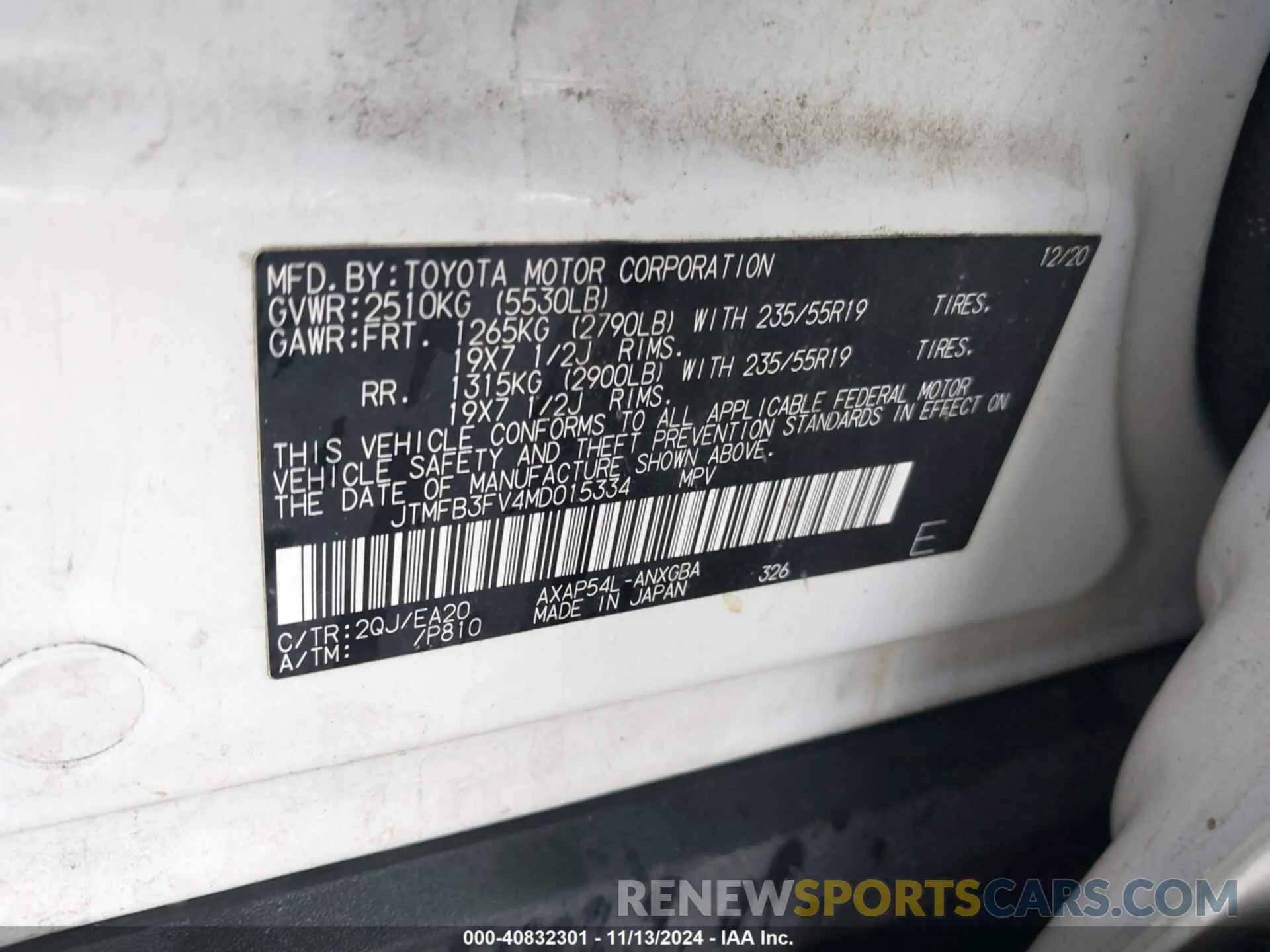 9 Photograph of a damaged car JTMFB3FV4MD015334 TOYOTA RAV4 PRIME 2021