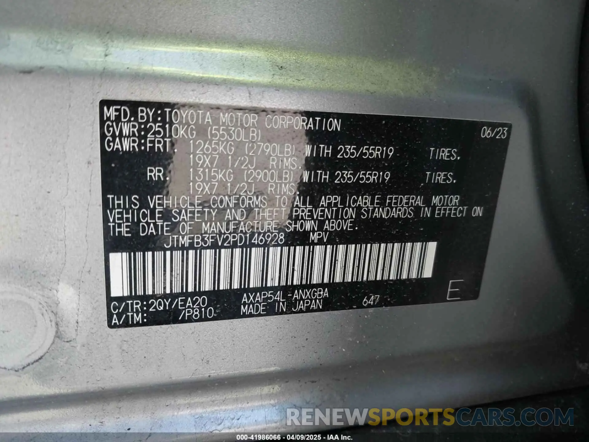 9 Photograph of a damaged car JTMFB3FV2PD146928 TOYOTA RAV4 PRIME 2023