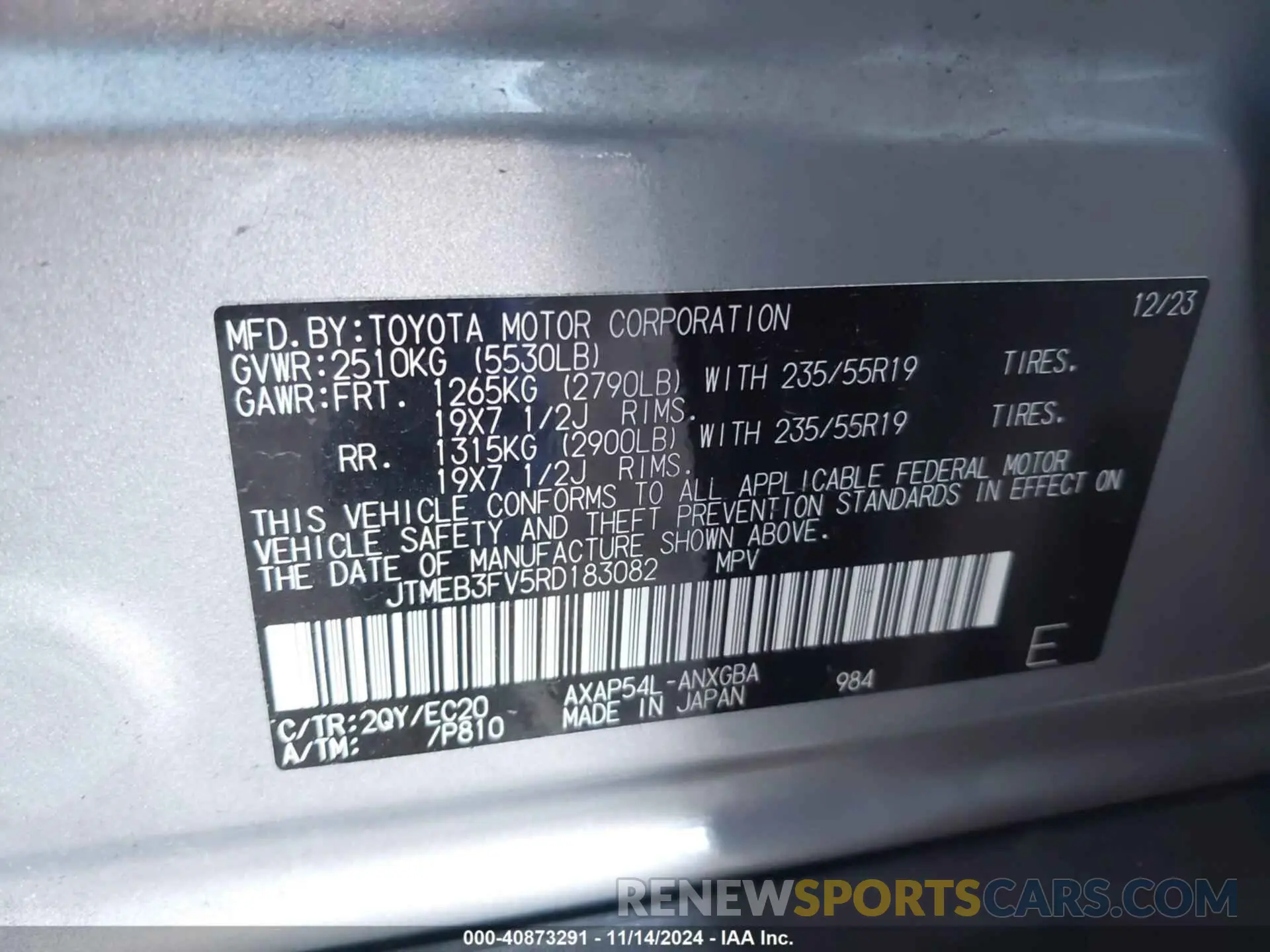 9 Photograph of a damaged car JTMEB3FV5RD183082 TOYOTA RAV4 PRIME 2024