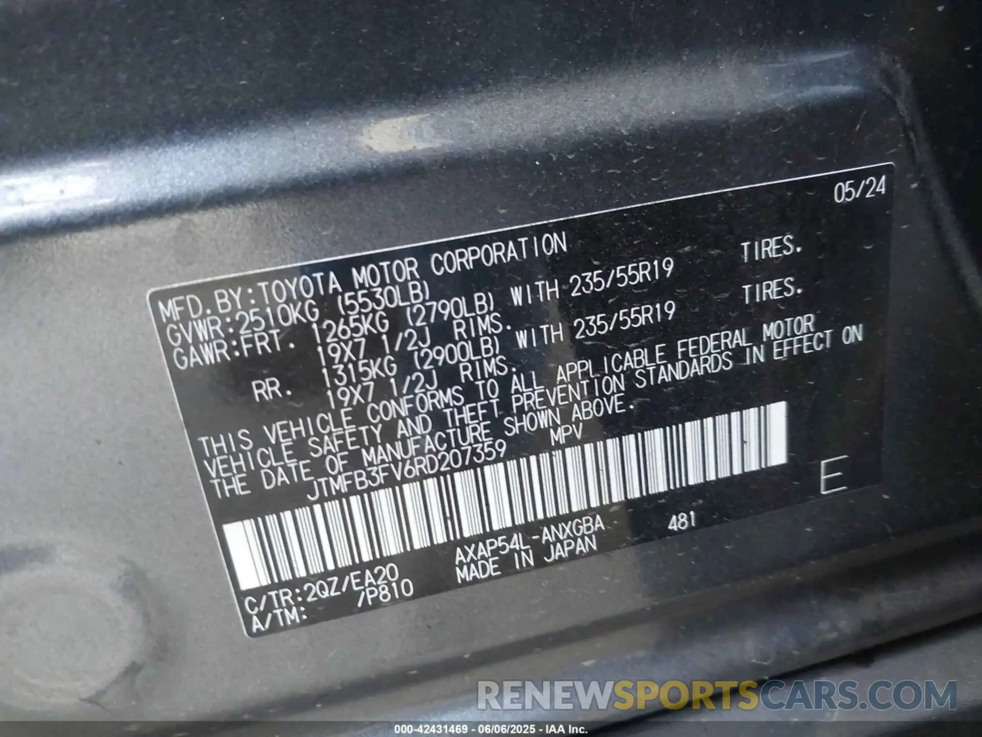 9 Photograph of a damaged car JTMFB3FV6RD207359 TOYOTA RAV4 PRIME 2024