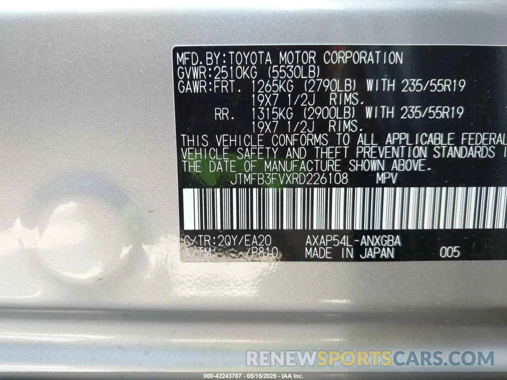 9 Photograph of a damaged car JTMFB3FVXRD226108 TOYOTA RAV4 PRIME 2024