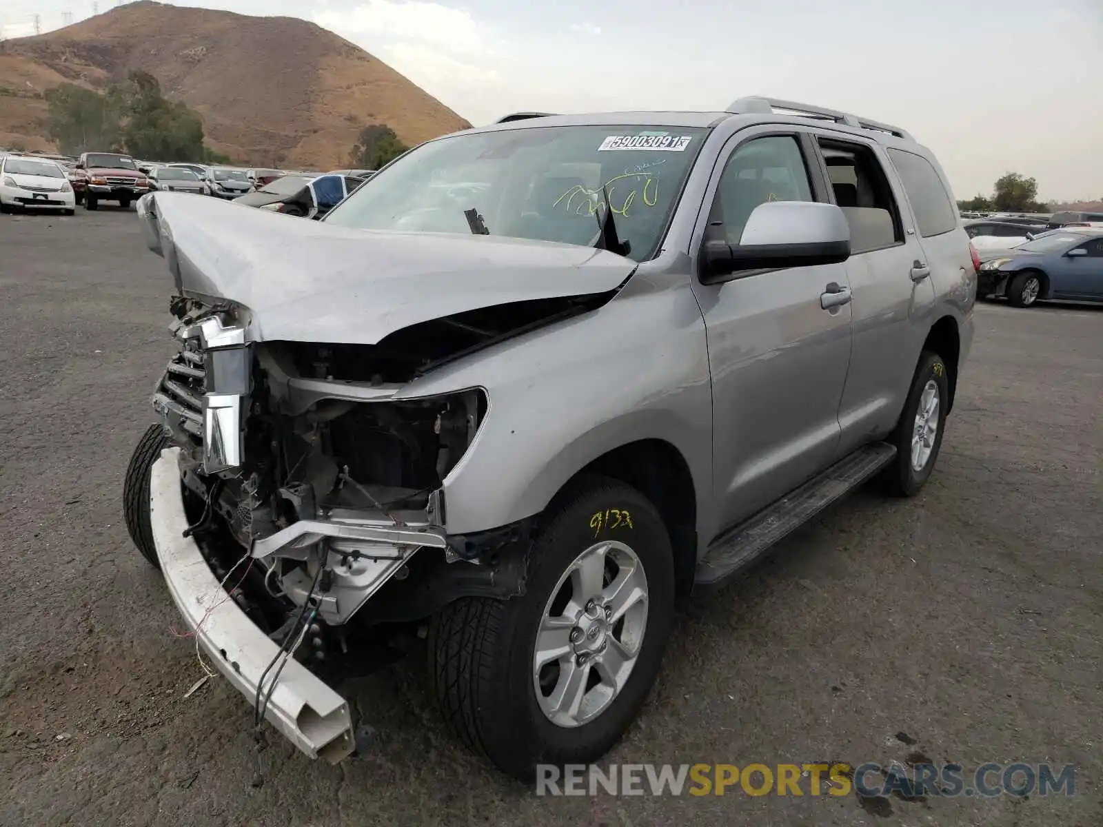 2 Photograph of a damaged car 5TDBY5G19KS173240 TOYOTA SEQUOIA 2019