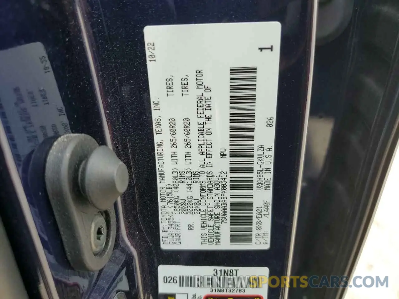 13 Photograph of a damaged car 7SVAAABA8PX003412 TOYOTA SEQUOIA 2023