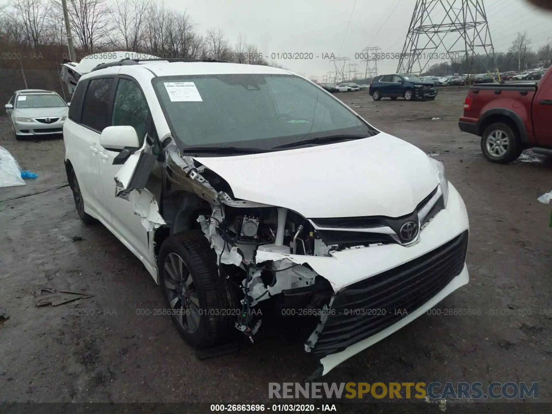 1 Photograph of a damaged car 5TDJZ3DC9KS224738 TOYOTA SIENNA 2019