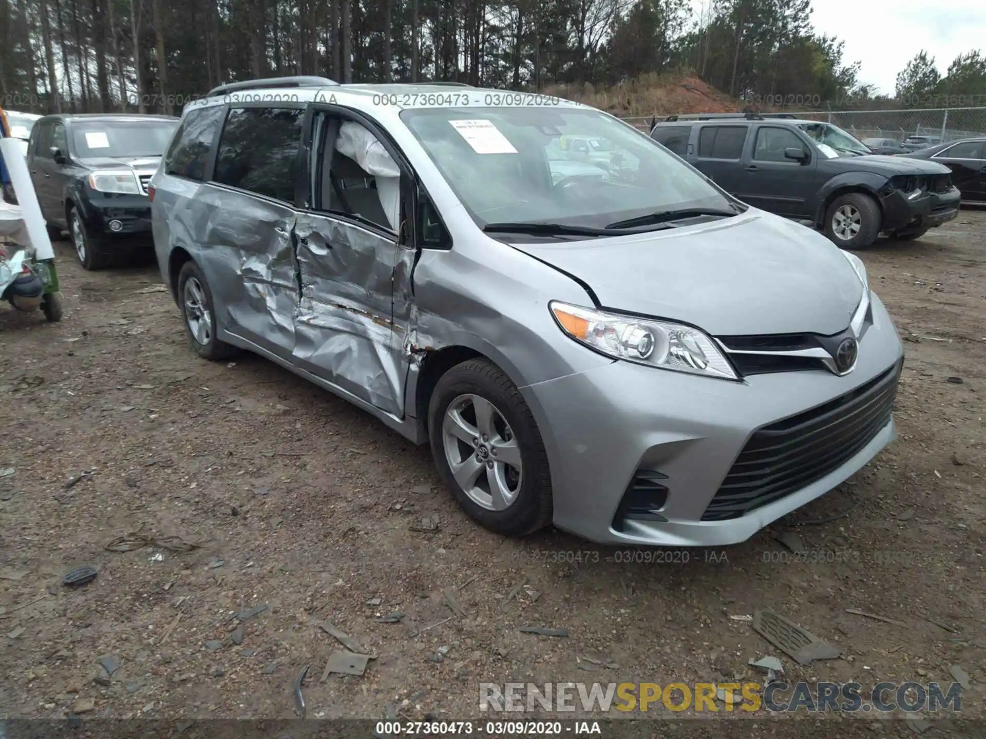 1 Photograph of a damaged car 5TDKZ3DC7LS034393 TOYOTA SIENNA 2020