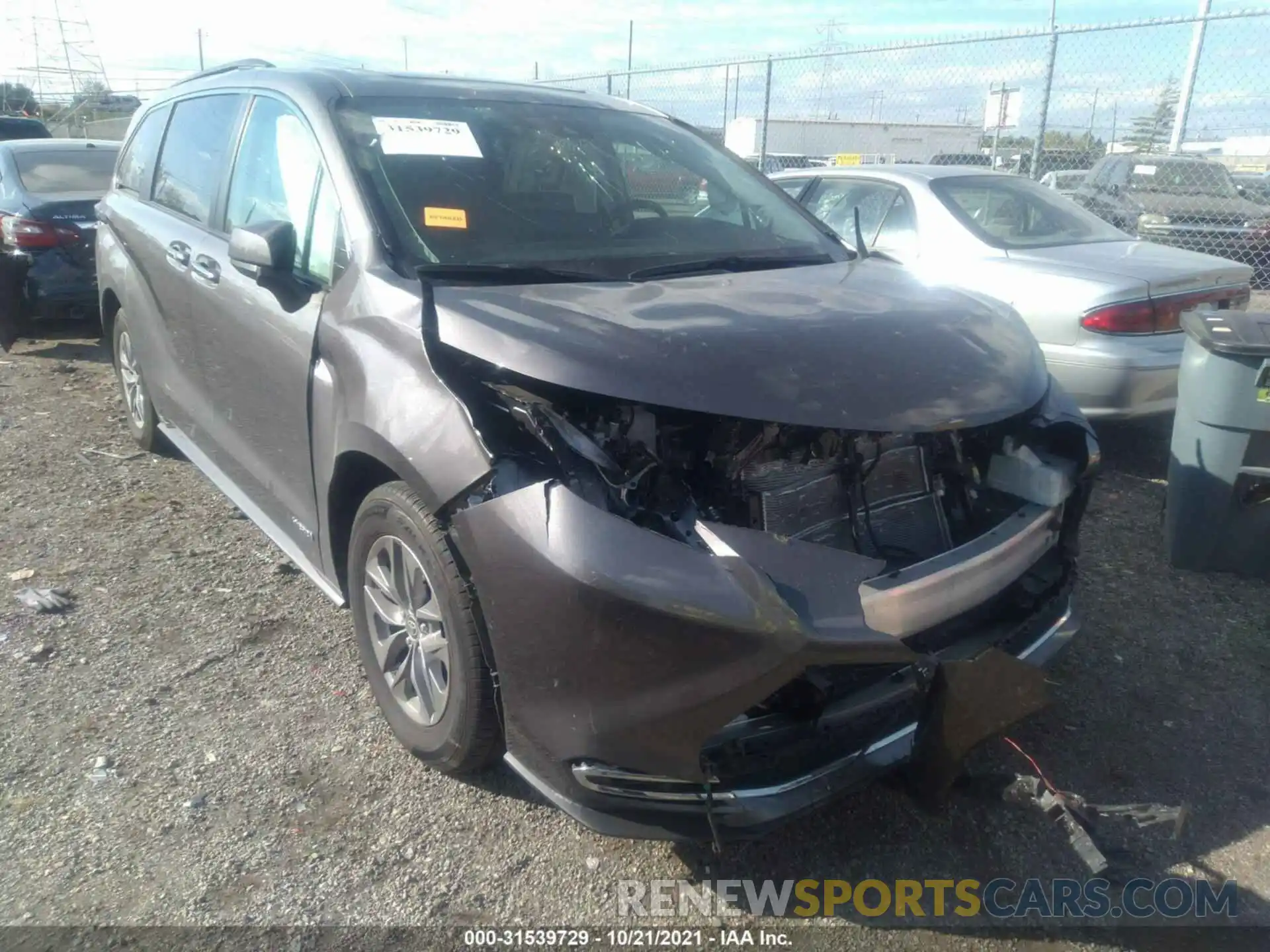 1 Photograph of a damaged car 5TDJSKFC8MS016428 TOYOTA SIENNA 2021