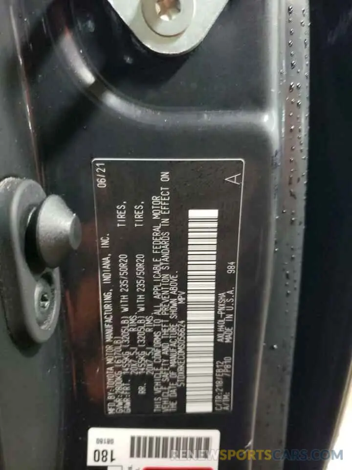 13 Photograph of a damaged car 5TDXRKEC0MS056624 TOYOTA SIENNA 2021