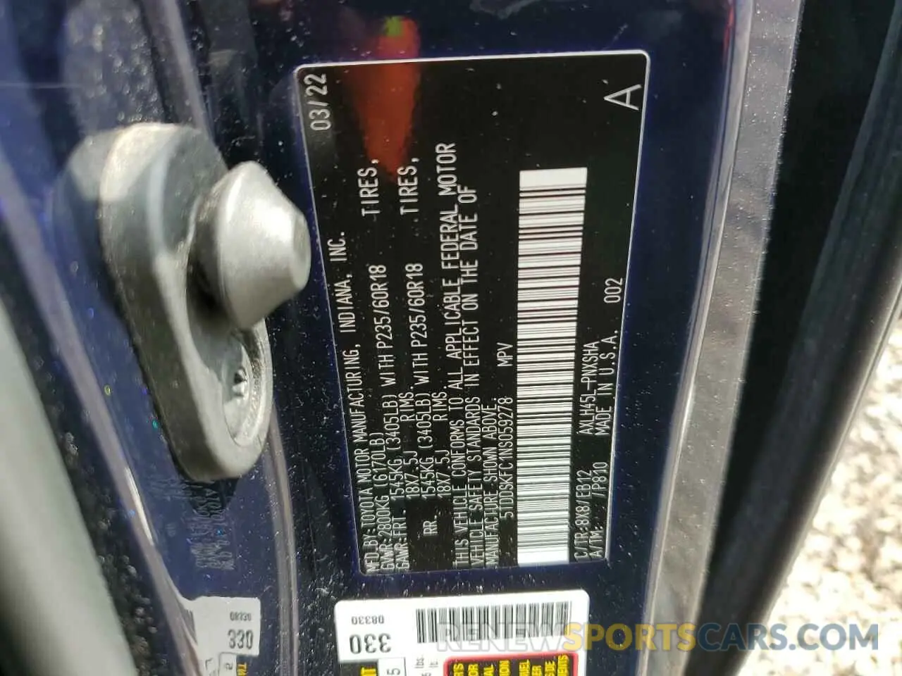 13 Photograph of a damaged car 5TDDSKFC1NS059278 TOYOTA SIENNA 2022