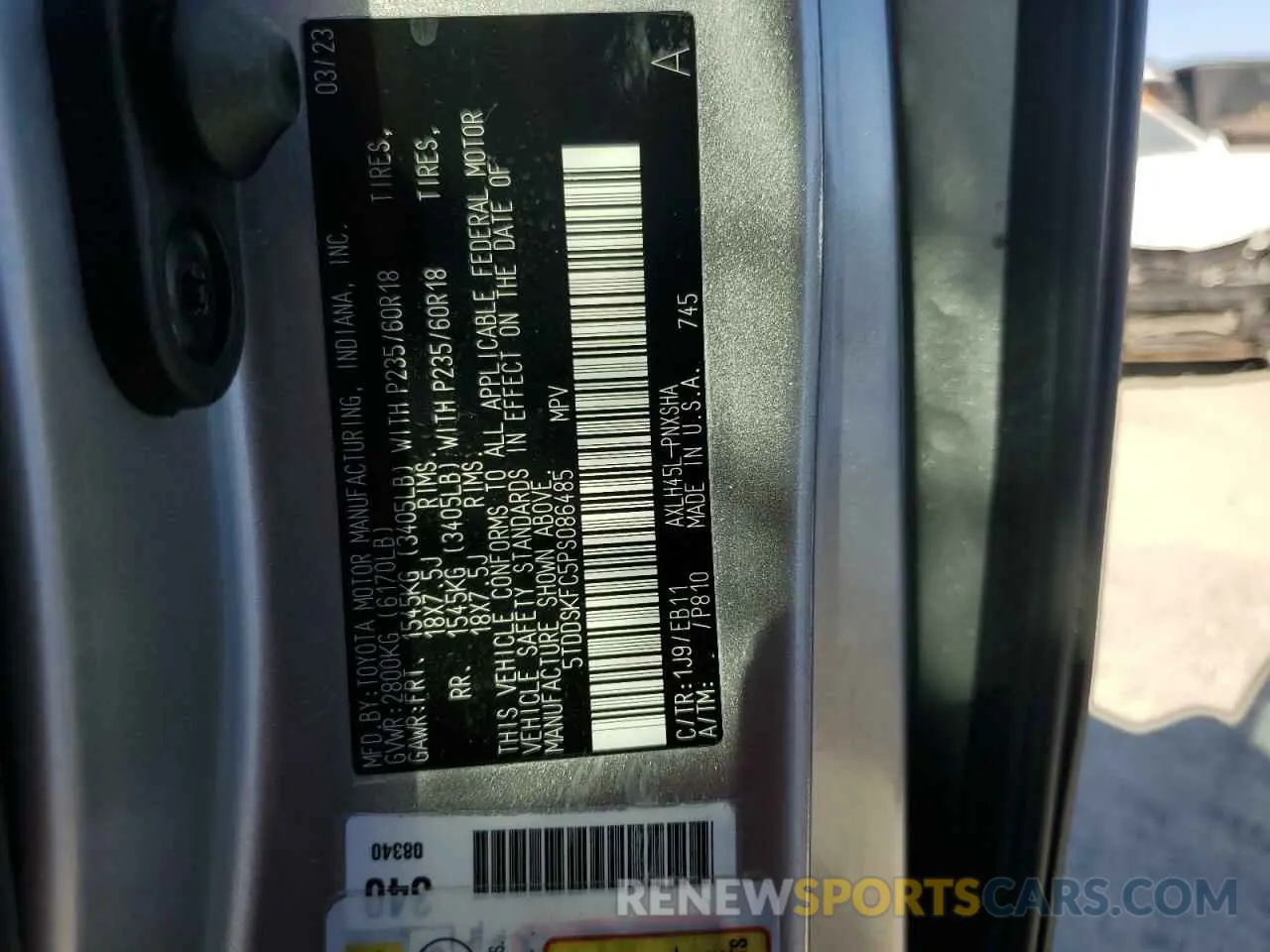 13 Photograph of a damaged car 5TDDSKFC5PS086485 TOYOTA SIENNA 2023