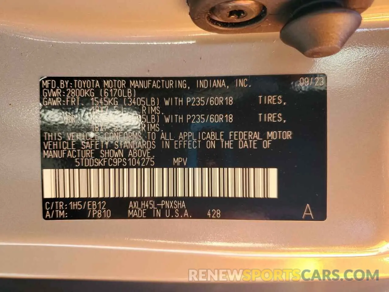 14 Photograph of a damaged car 5TDDSKFC9PS104275 TOYOTA SIENNA 2023