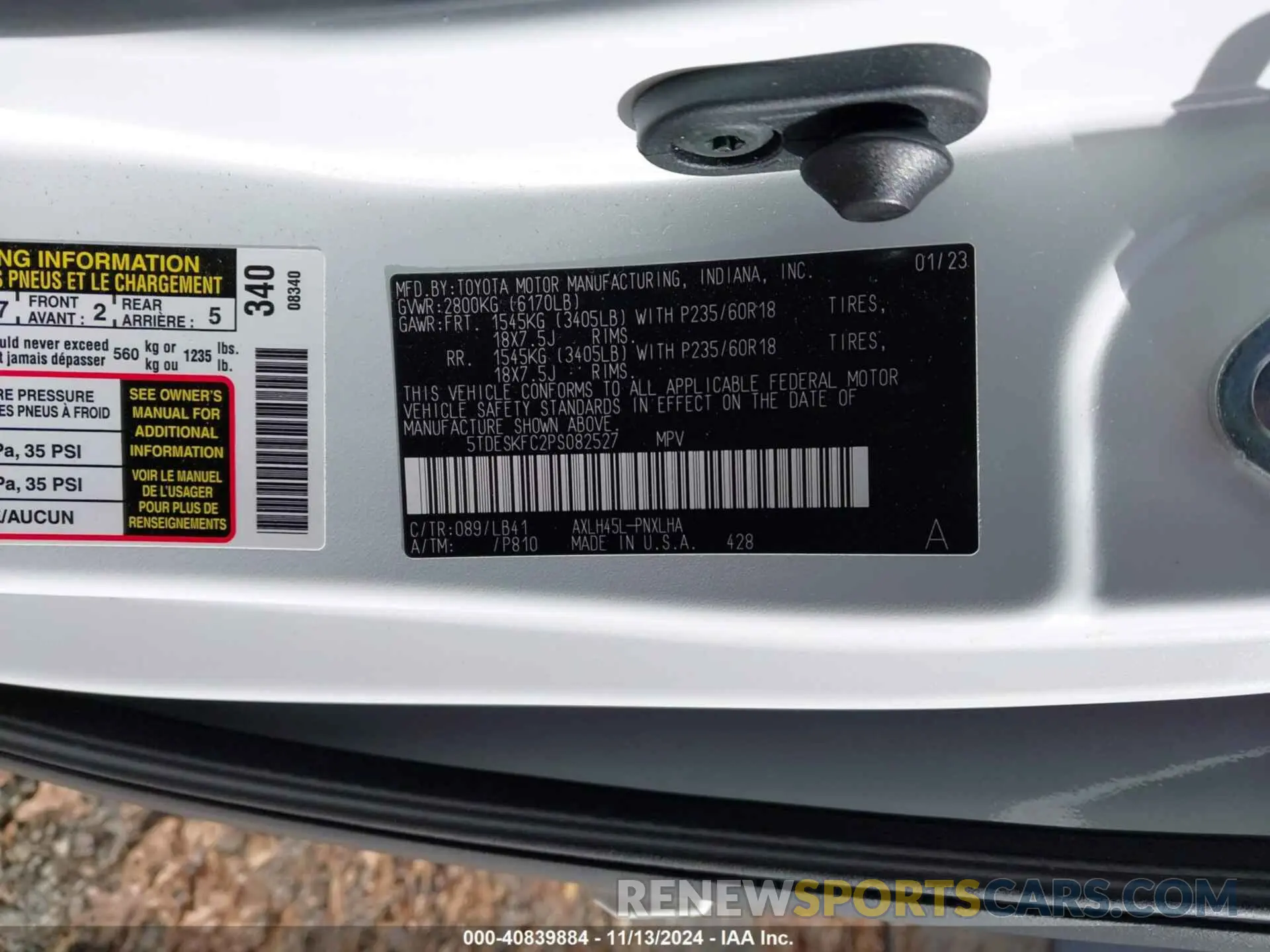 9 Photograph of a damaged car 5TDESKFC2PS082527 TOYOTA SIENNA 2023