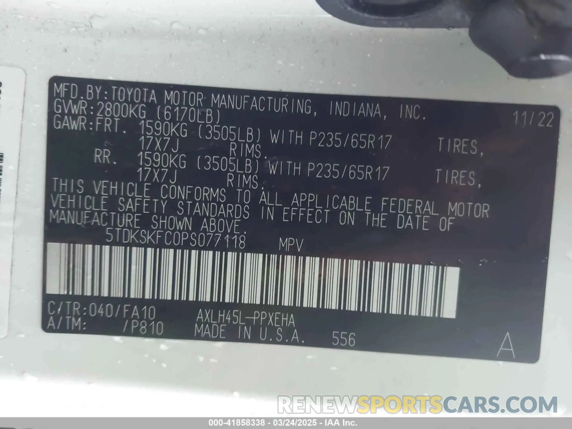 9 Photograph of a damaged car 5TDKSKFC0PS077118 TOYOTA SIENNA 2023