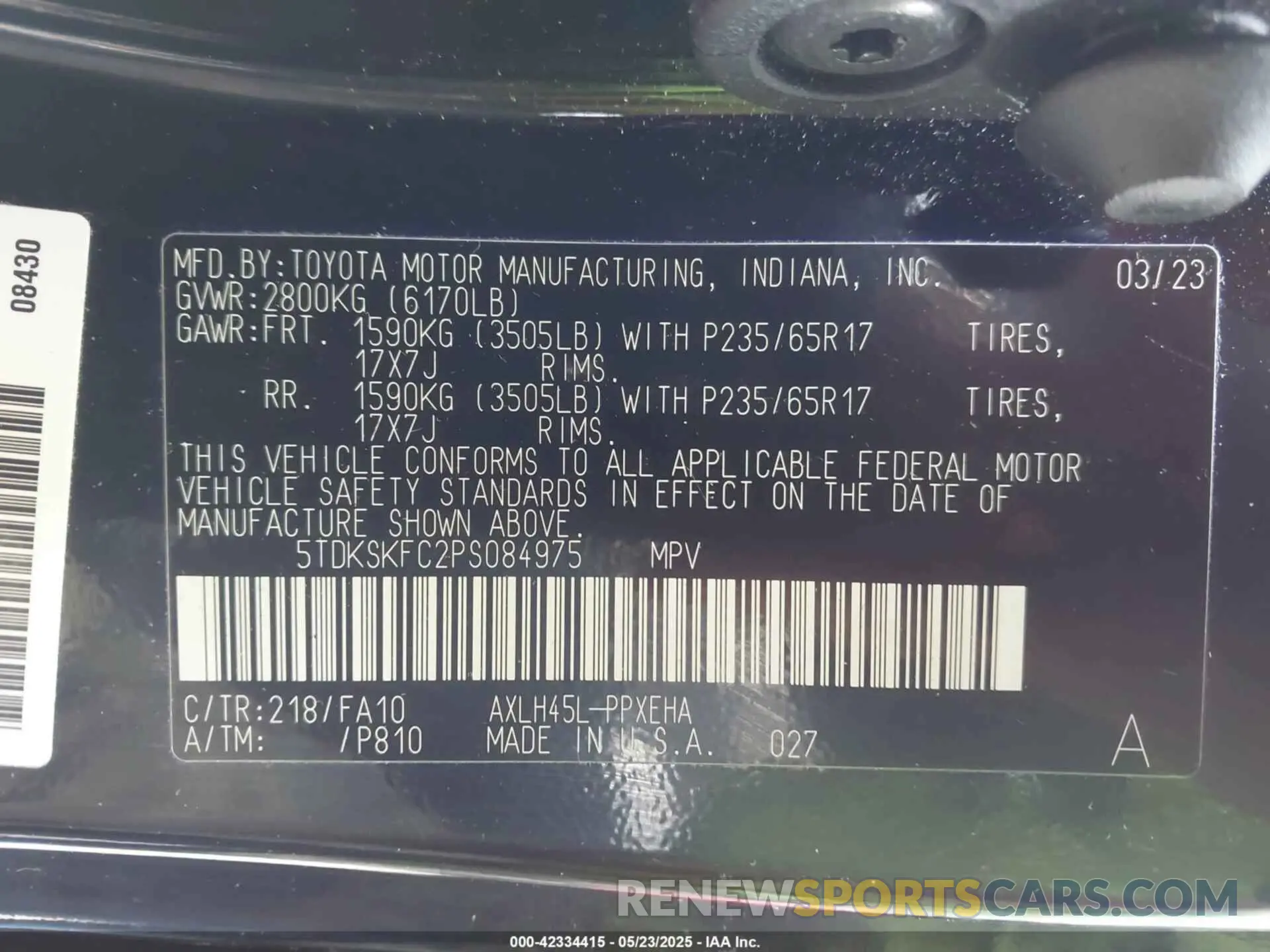9 Photograph of a damaged car 5TDKSKFC2PS084975 TOYOTA SIENNA 2023