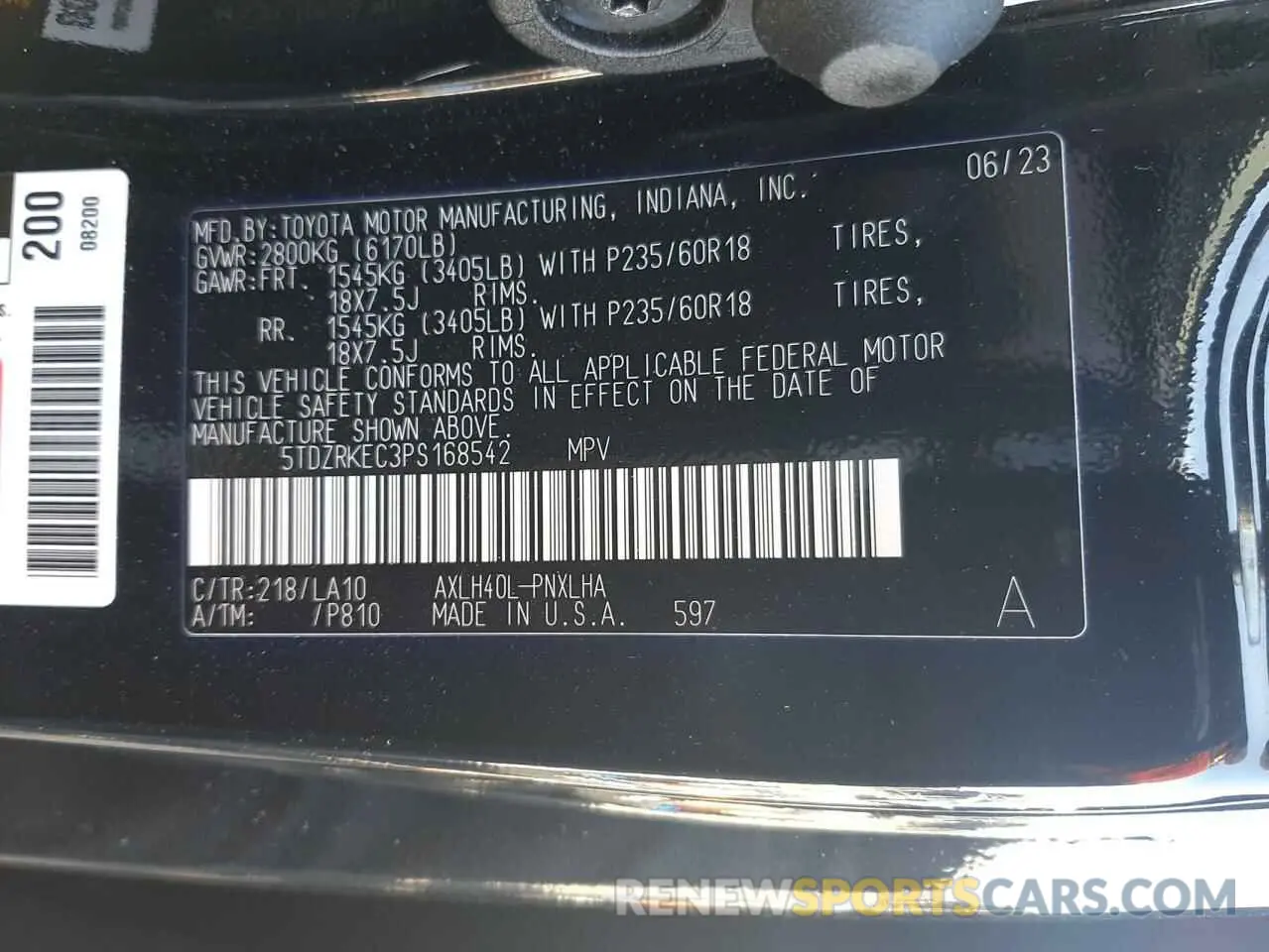 15 Photograph of a damaged car 5TDZRKEC3PS168542 TOYOTA SIENNA 2023