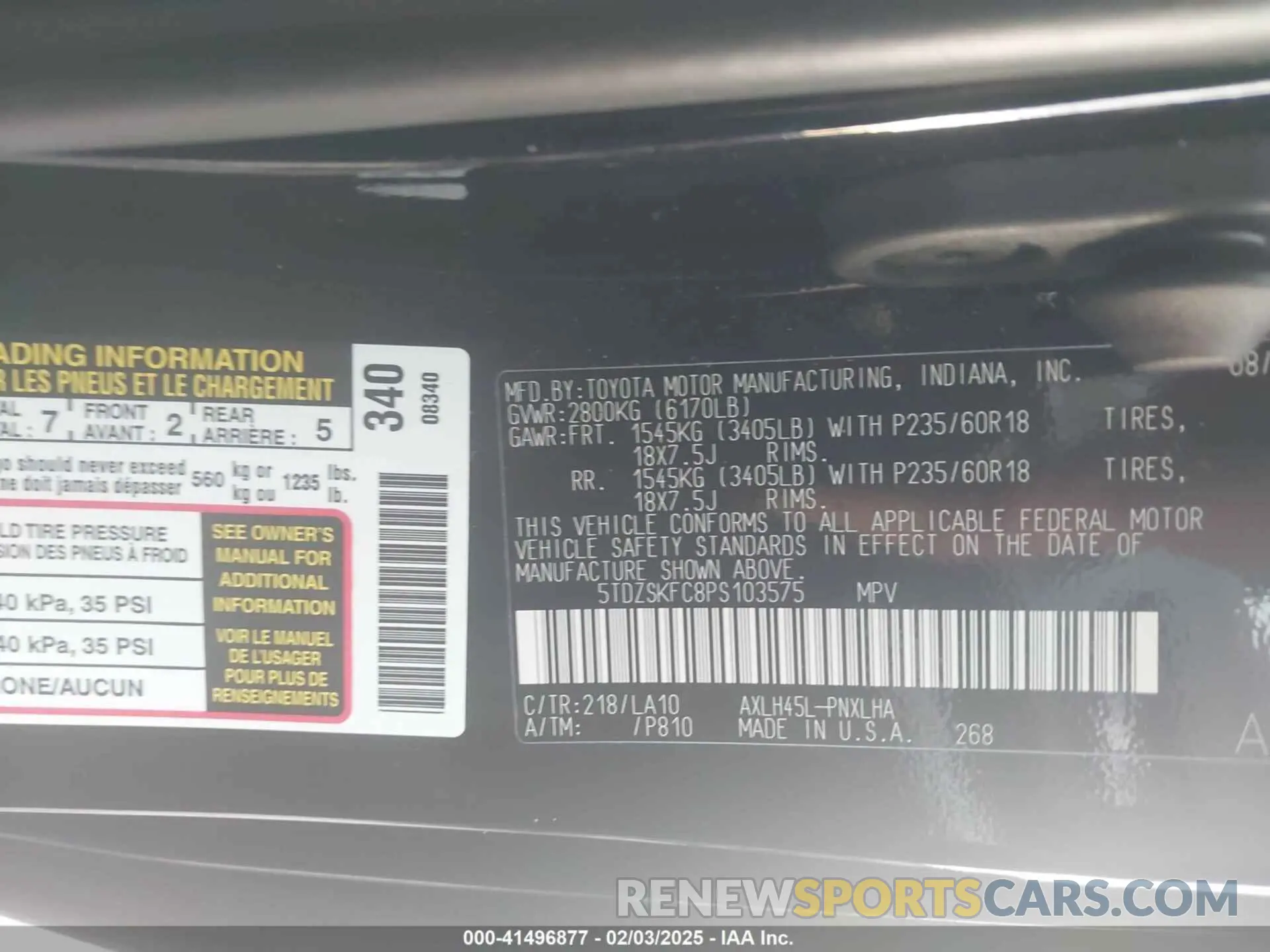 9 Photograph of a damaged car 5TDZSKFC8PS103575 TOYOTA SIENNA 2023