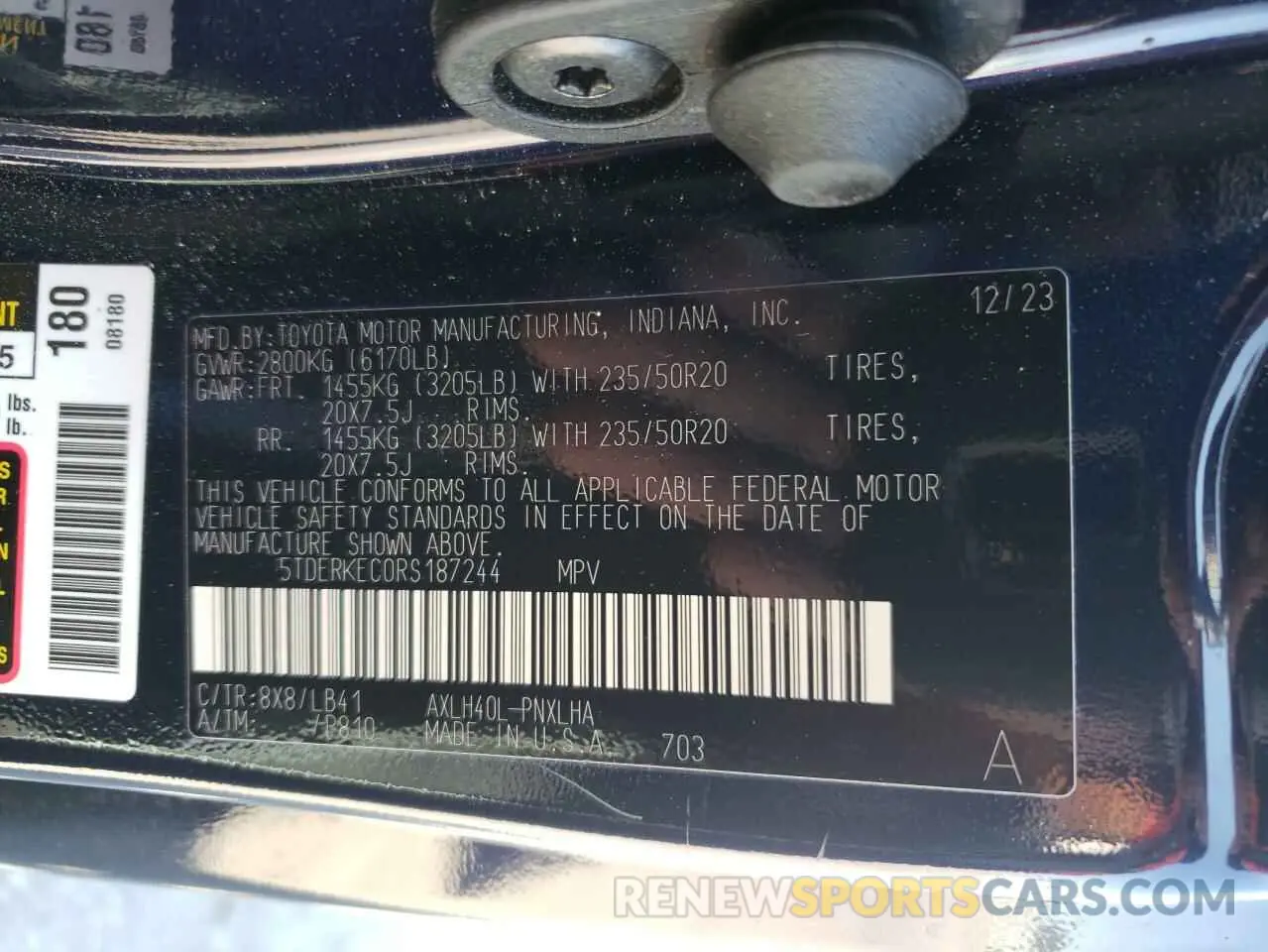 15 Photograph of a damaged car 5TDERKEC0RS187244 TOYOTA SIENNA 2024
