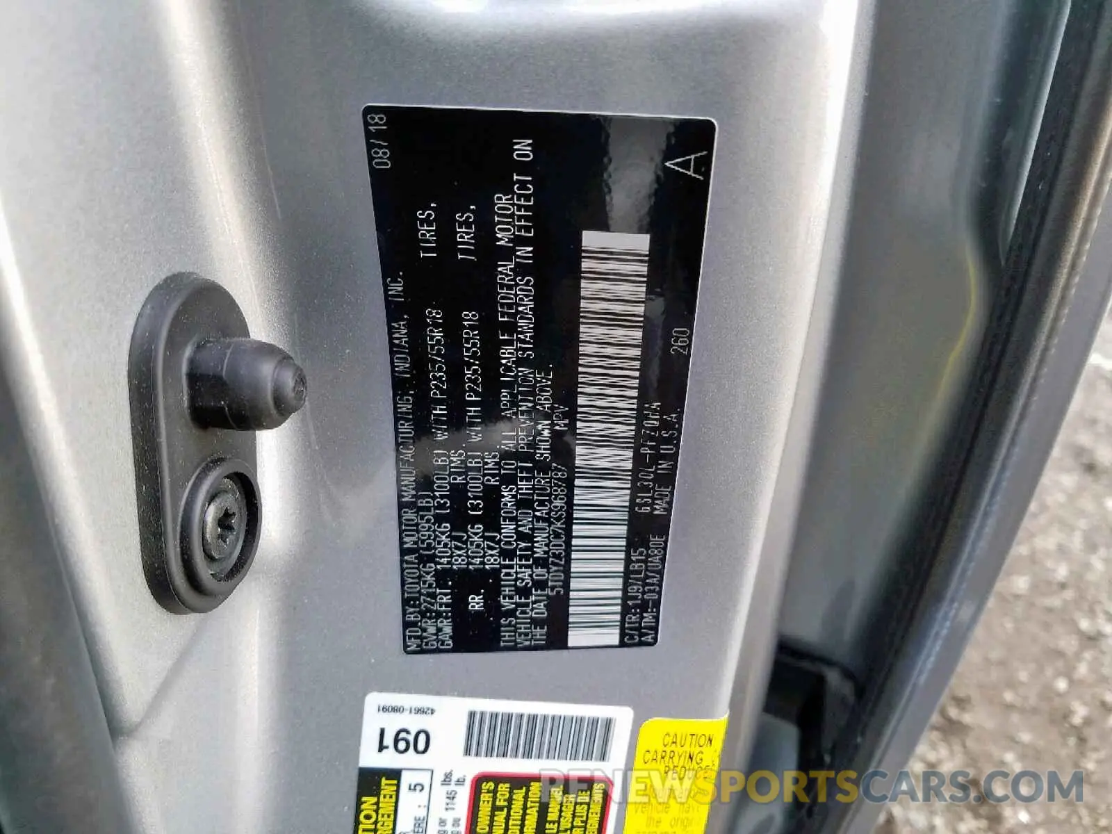 10 Photograph of a damaged car 5TDYZ3DC7KS968787 TOYOTA SIENNA LIM 2019