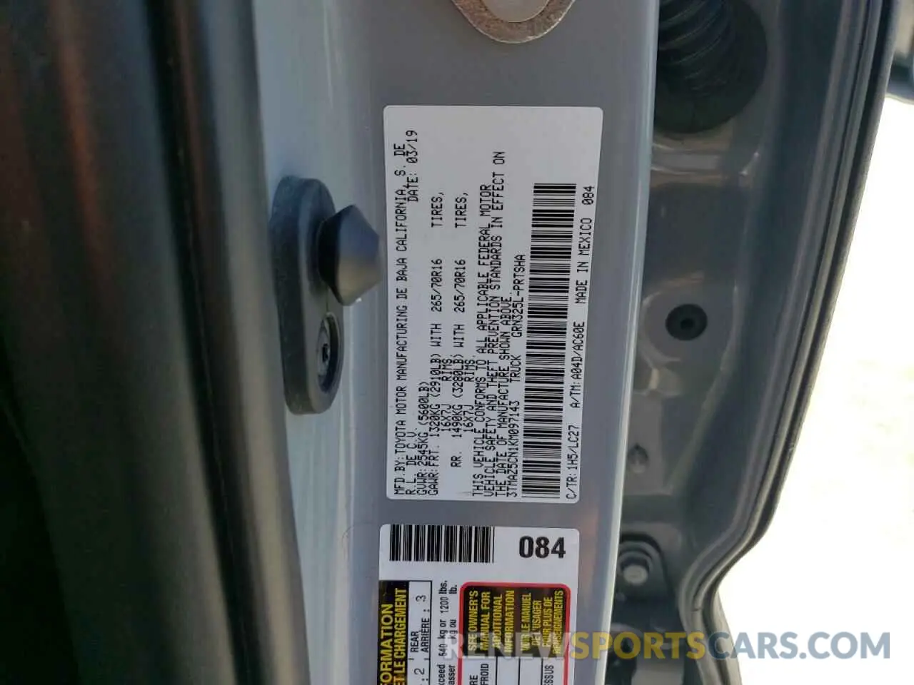 12 Photograph of a damaged car 3TMAZ5CN1KM097143 TOYOTA TACOMA 2019