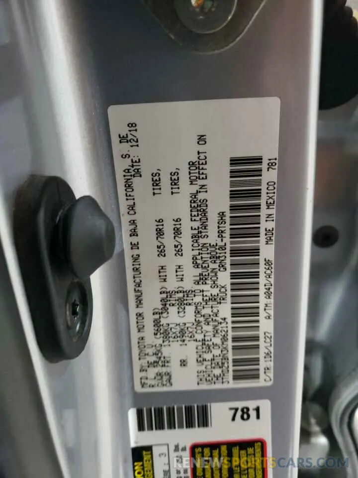 12 Photograph of a damaged car 3TMDZ5BN3KM062134 TOYOTA TACOMA 2019
