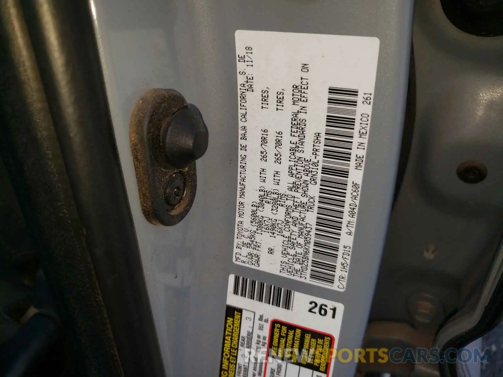 10 Photograph of a damaged car 3TMDZ5BN6KM059437 TOYOTA TACOMA 2019