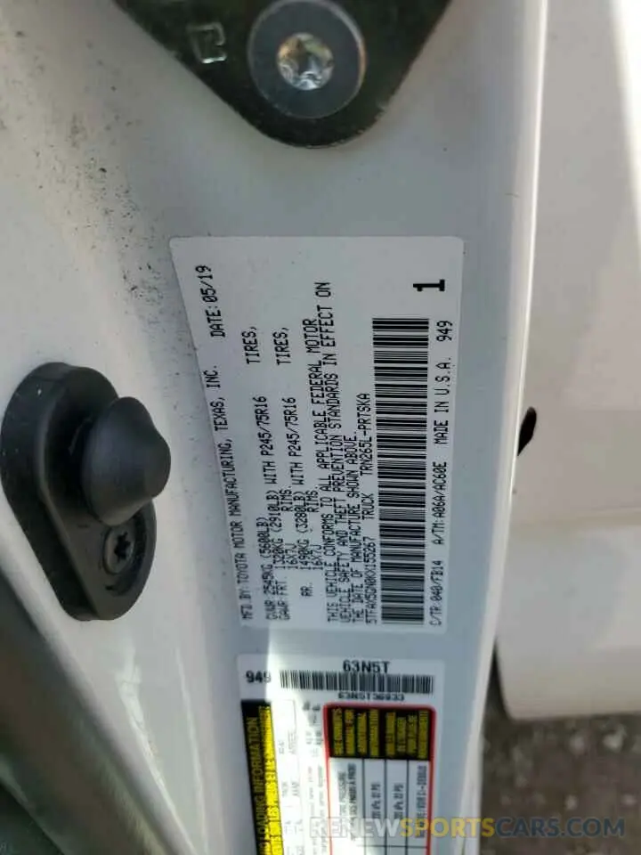 14 Photograph of a damaged car 5TFAX5GN0KX155267 TOYOTA TACOMA 2019