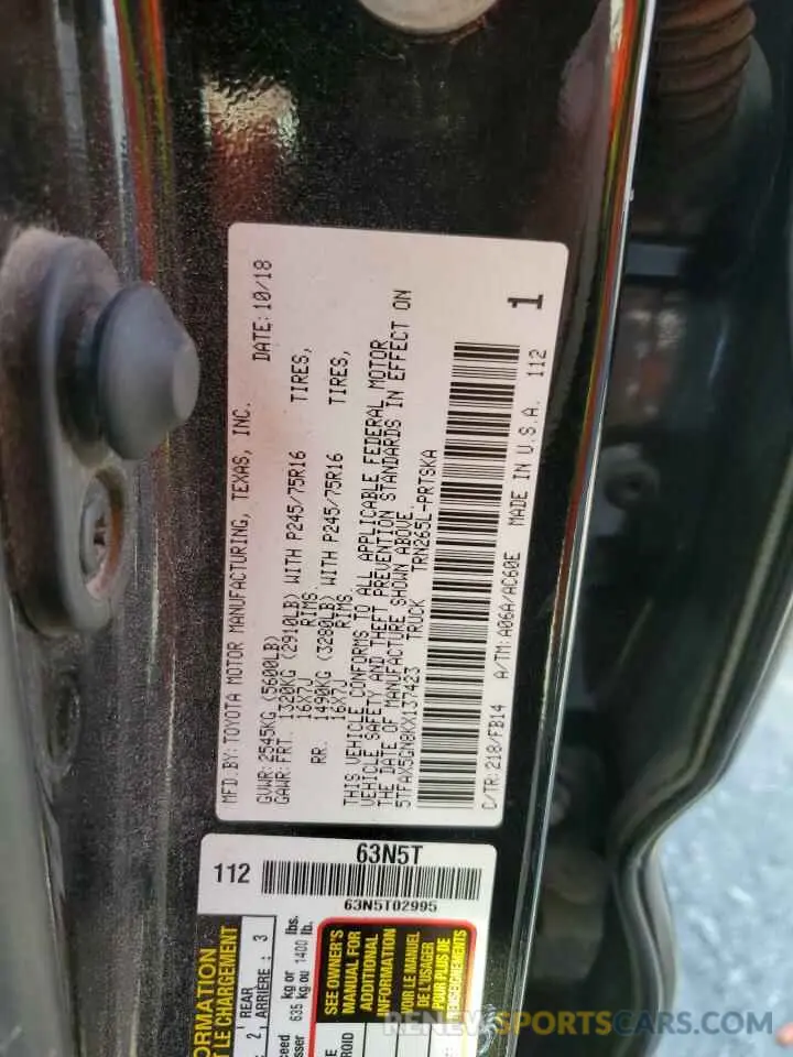 12 Photograph of a damaged car 5TFAX5GN8KX137423 TOYOTA TACOMA 2019