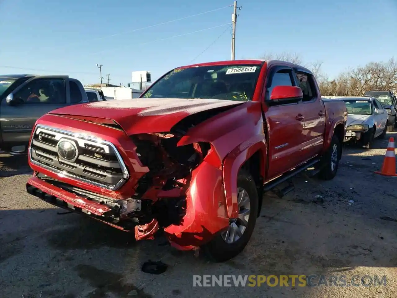 2 Photograph of a damaged car 5TFAZ5CN5KX076760 TOYOTA TACOMA 2019