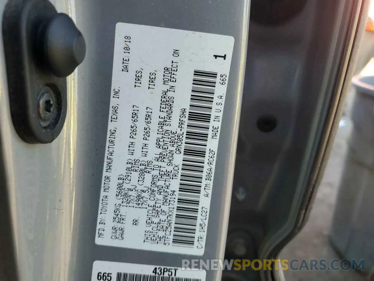 12 Photograph of a damaged car 5TFCZ5AN7KX173194 TOYOTA TACOMA 2019
