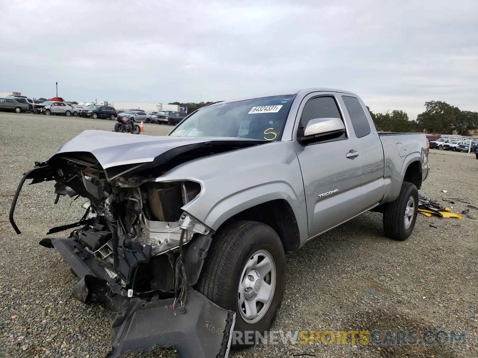 2 Photograph of a damaged car 5TFRX5GN0KX140450 TOYOTA TACOMA 2019