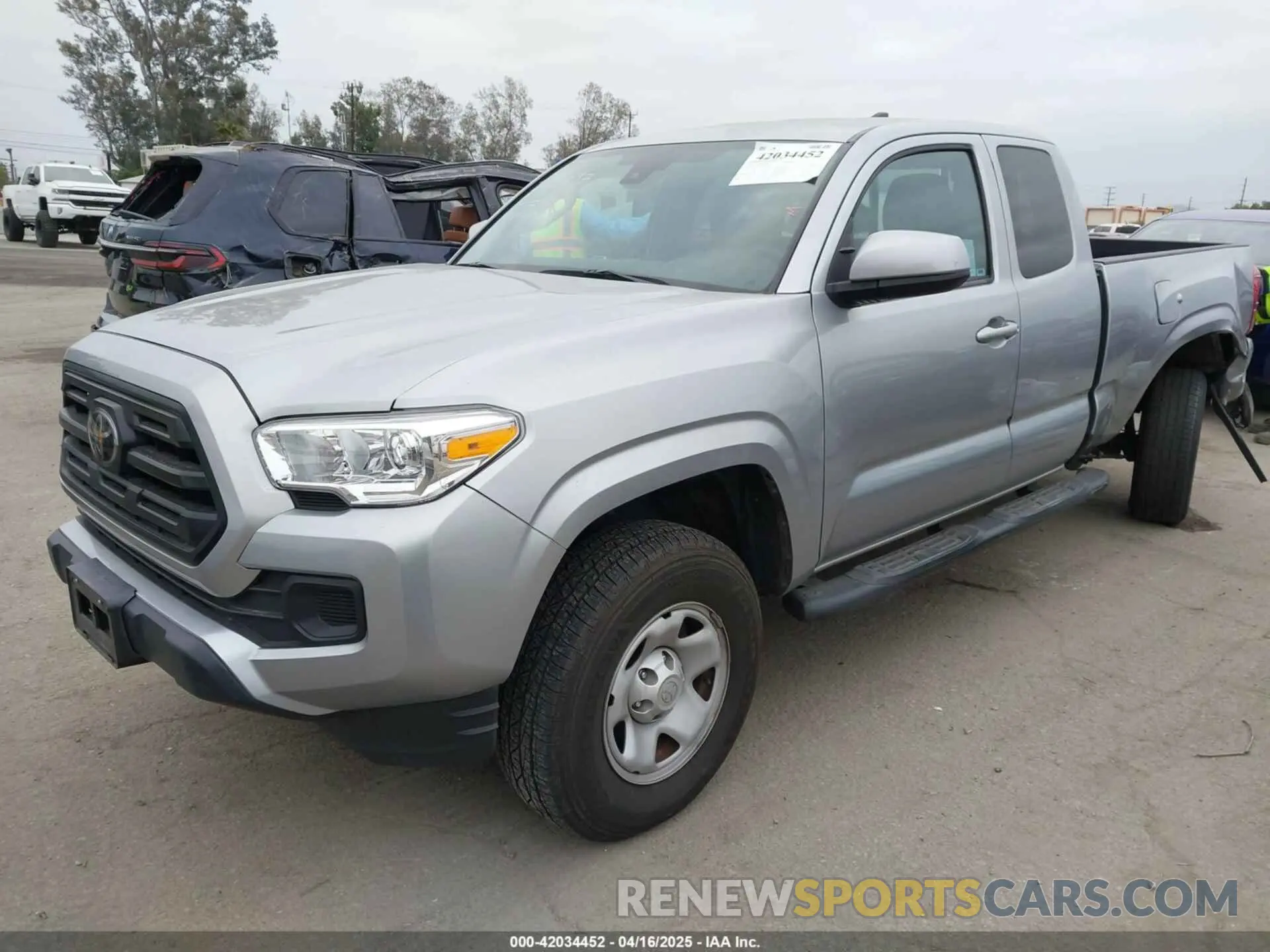 2 Photograph of a damaged car 5TFRX5GN8KX151700 TOYOTA TACOMA 2019