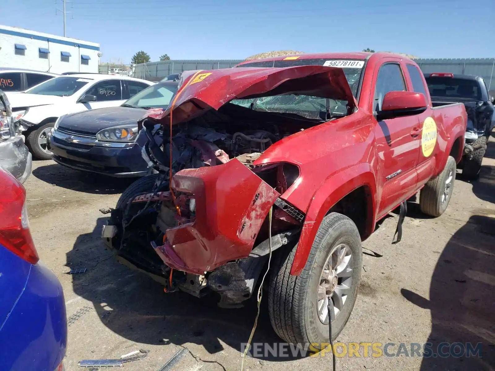 2 Photograph of a damaged car 5TFSZ5AN9KX206580 TOYOTA TACOMA 2019