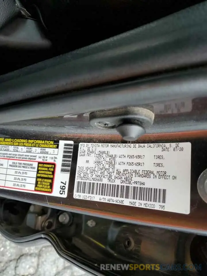 13 Photograph of a damaged car 3TMBZ5DN1LM026688 TOYOTA TACOMA 2020