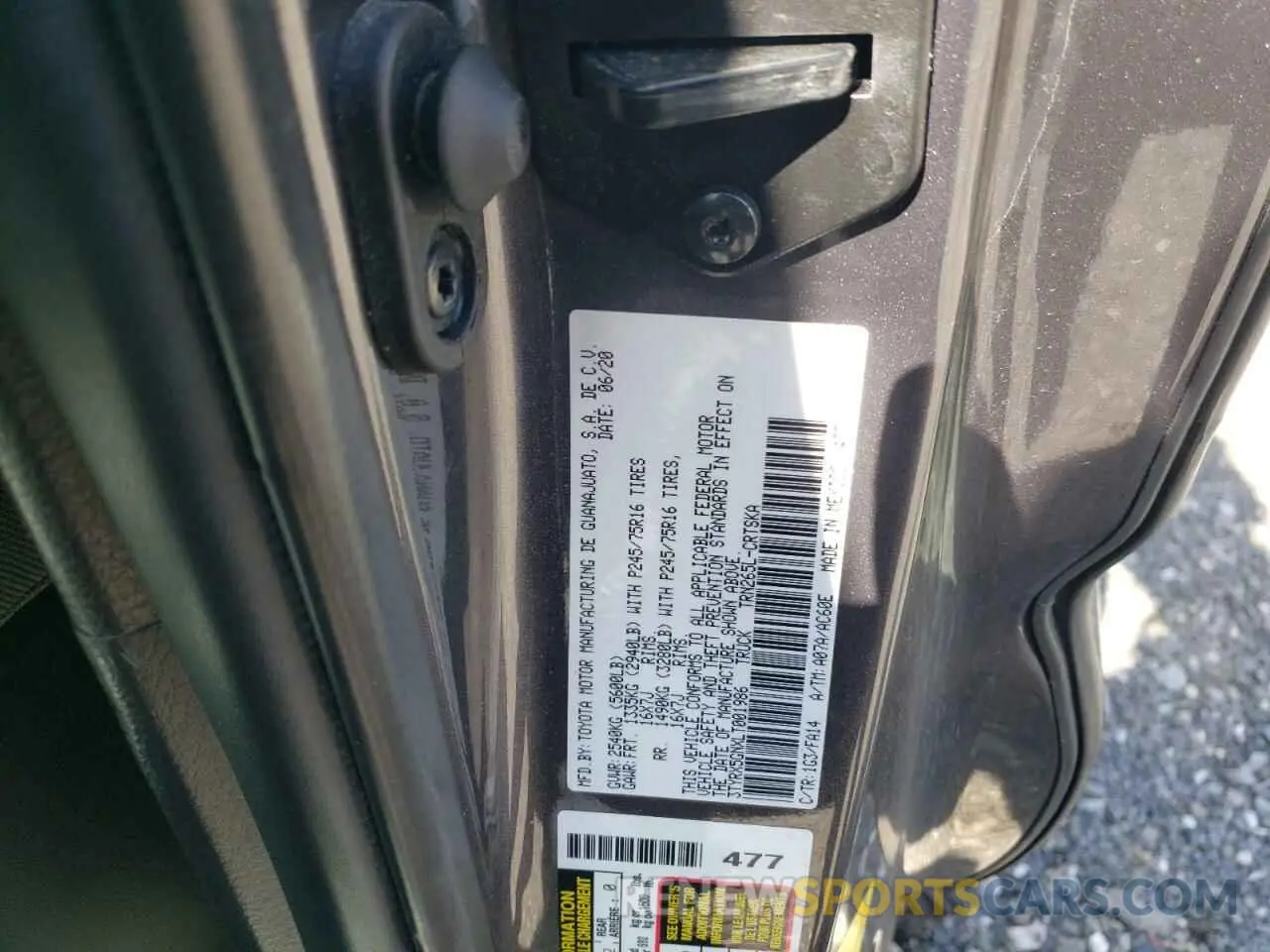 12 Photograph of a damaged car 3TYRX5GNXLT001986 TOYOTA TACOMA 2020