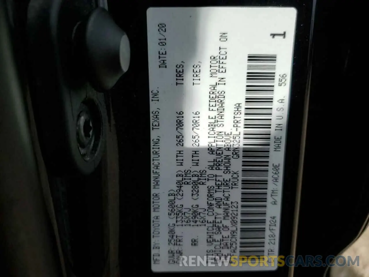 13 Photograph of a damaged car 5TFAZ5CN9LX092123 TOYOTA TACOMA 2020