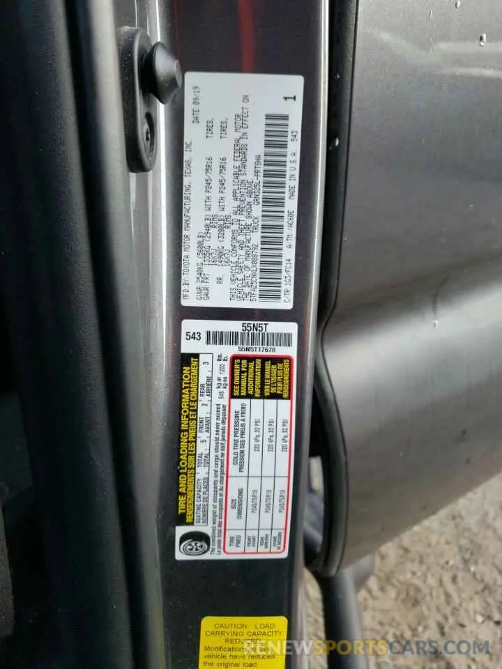 13 Photograph of a damaged car 5TFAZ5CNXLX088792 TOYOTA TACOMA 2020