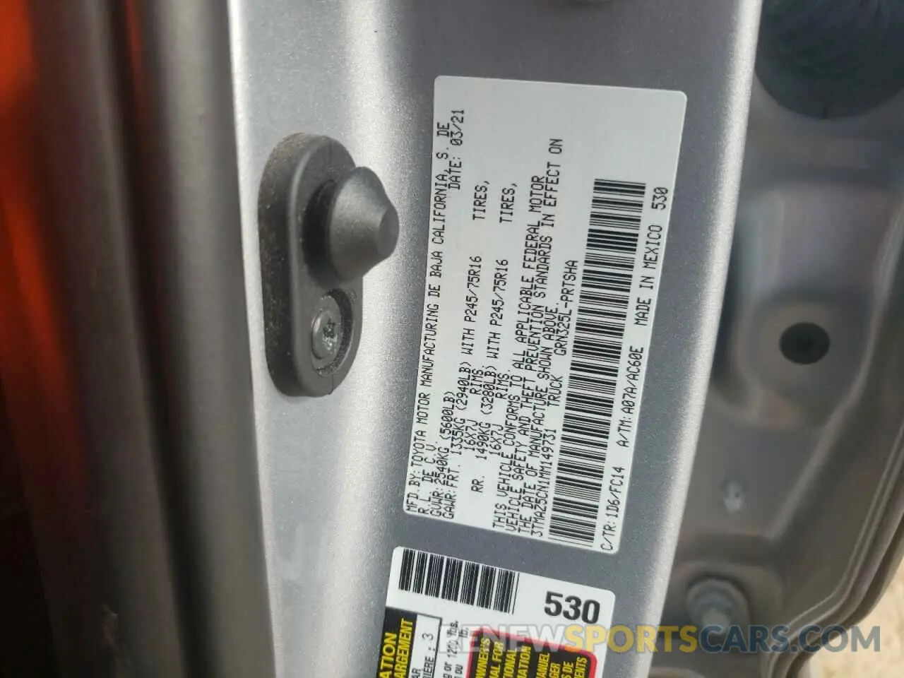 12 Photograph of a damaged car 3TMAZ5CN1MM149731 TOYOTA TACOMA 2021