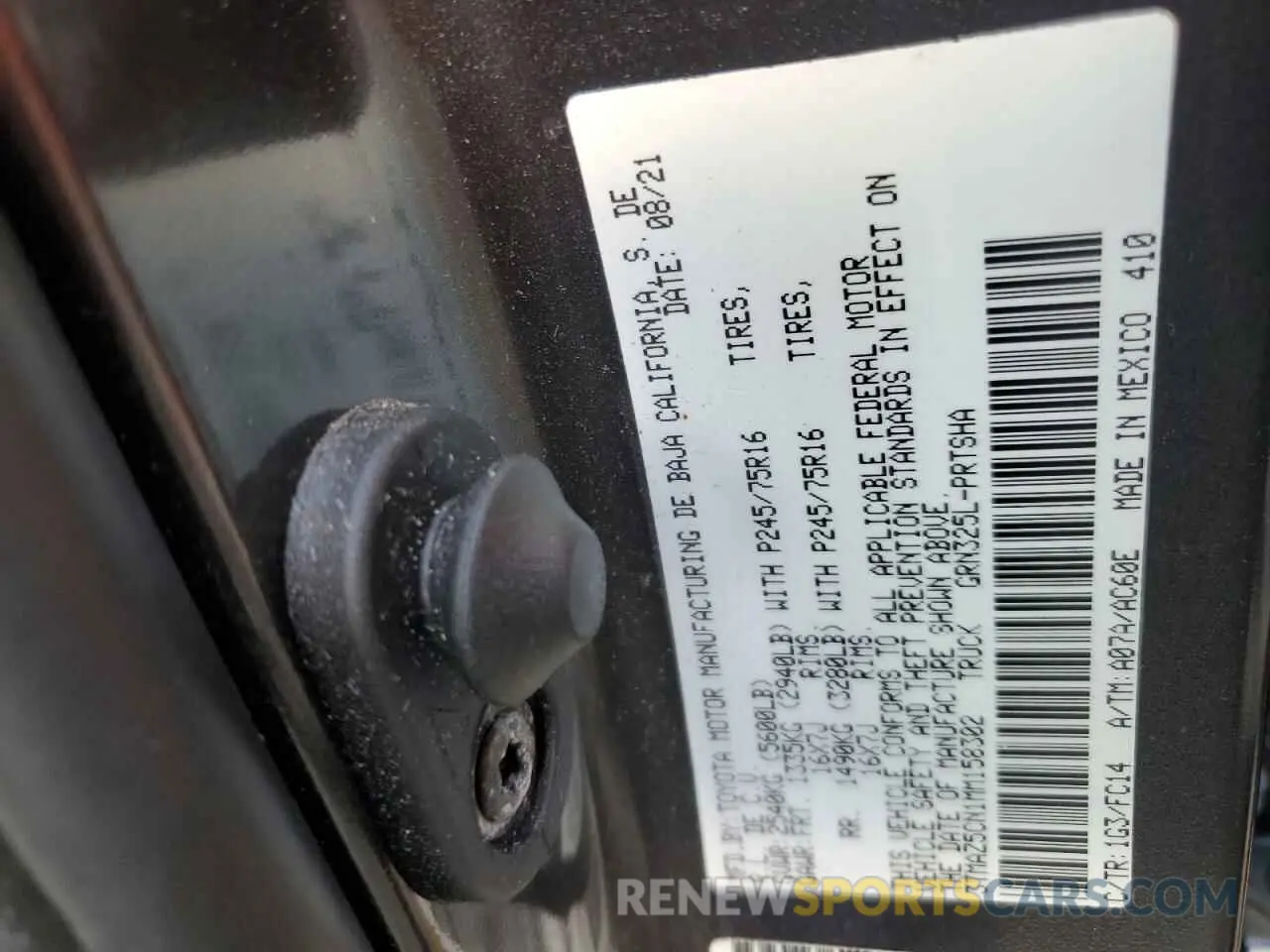 13 Photograph of a damaged car 3TMAZ5CN1MM158302 TOYOTA TACOMA 2021