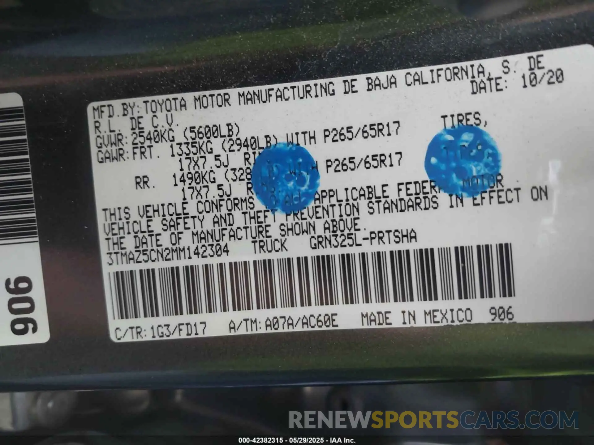 9 Photograph of a damaged car 3TMAZ5CN2MM142304 TOYOTA TACOMA 2021