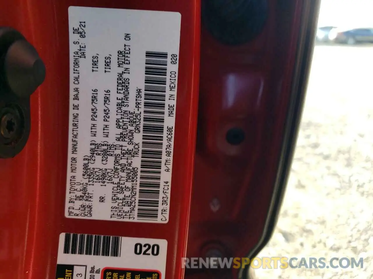 12 Photograph of a damaged car 3TMAZ5CN2MM155005 TOYOTA TACOMA 2021