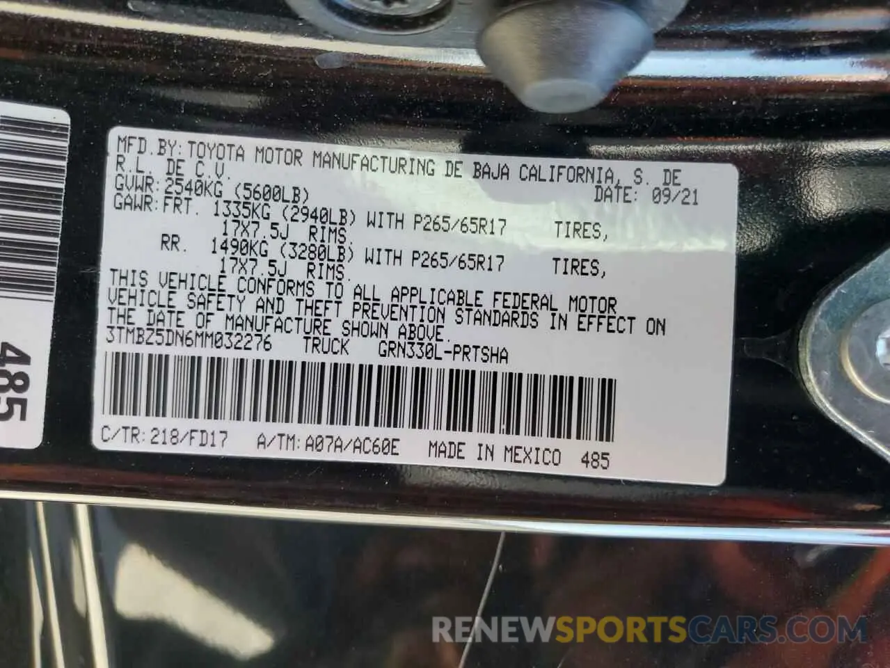 13 Photograph of a damaged car 3TMBZ5DN6MM032276 TOYOTA TACOMA 2021