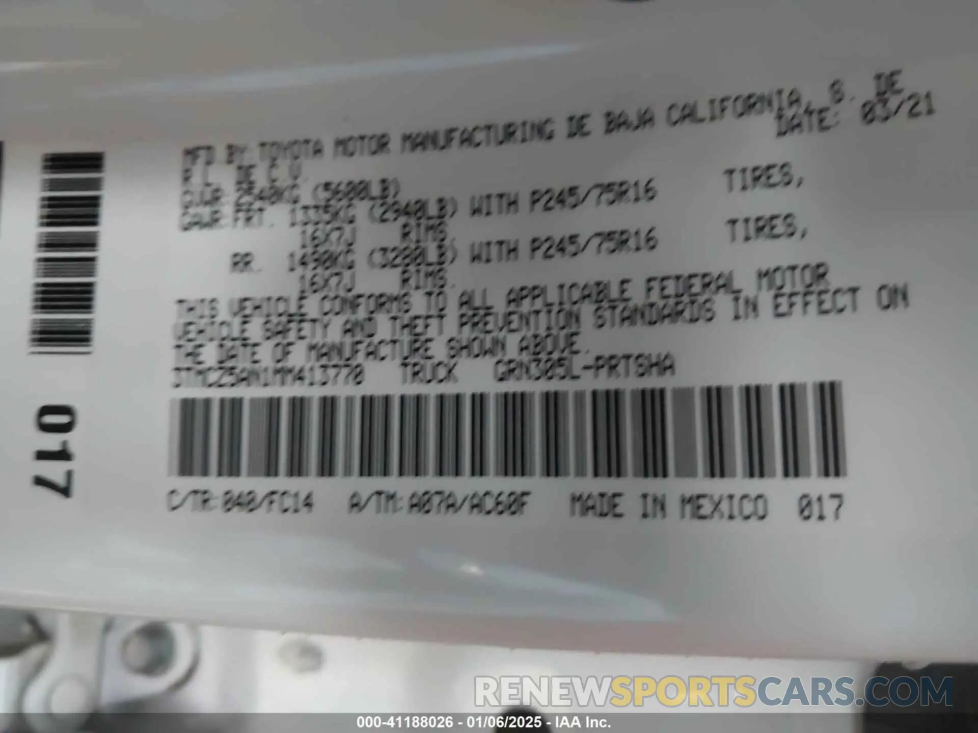9 Photograph of a damaged car 3TMCZ5AN1MM413770 TOYOTA TACOMA 2021