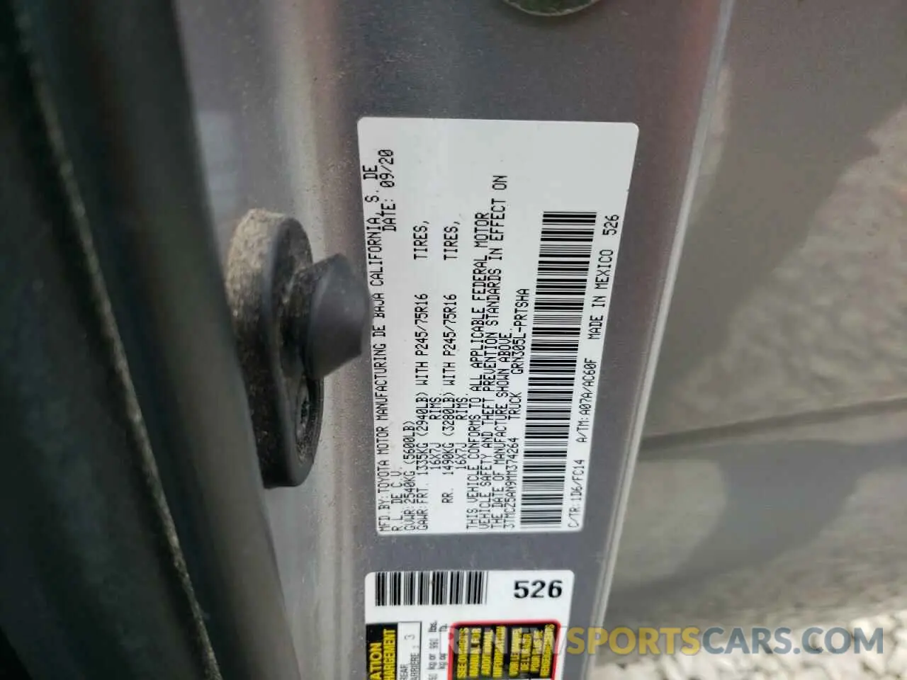 13 Photograph of a damaged car 3TMCZ5AN9MM374264 TOYOTA TACOMA 2021