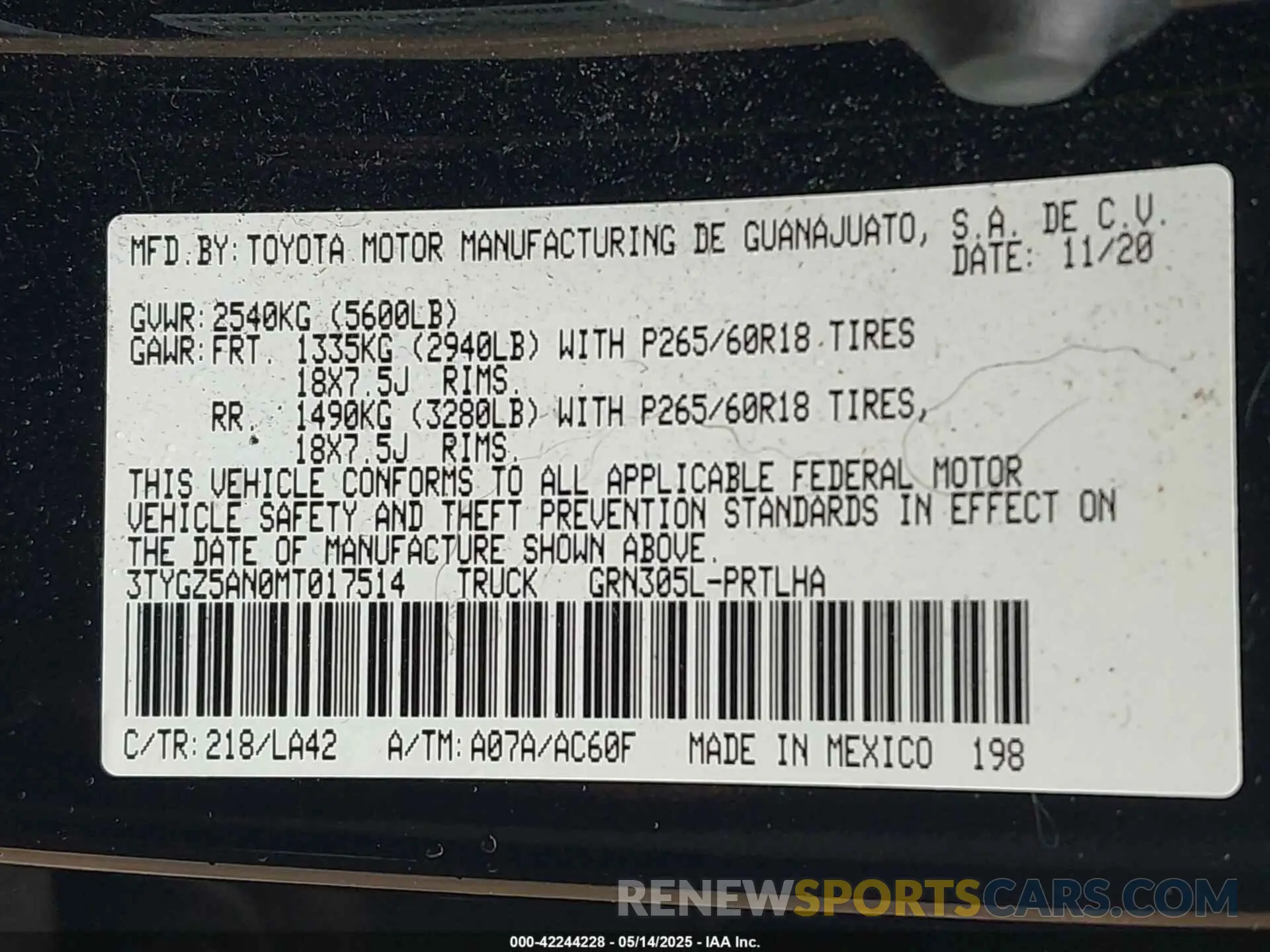 9 Photograph of a damaged car 3TYGZ5AN0MT017514 TOYOTA TACOMA 2021