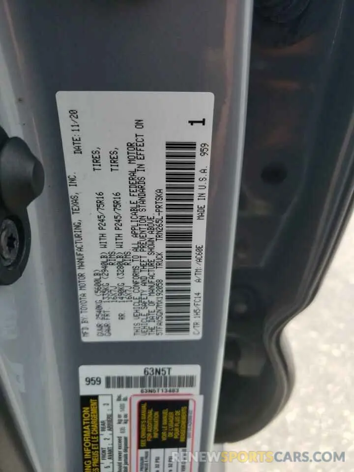 13 Photograph of a damaged car 5TFAX5GN7MX192058 TOYOTA TACOMA 2021