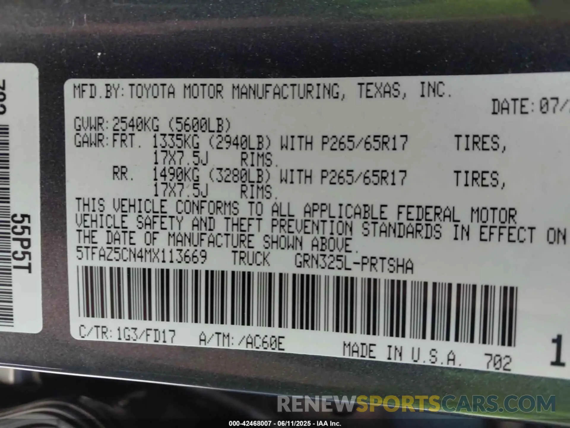 9 Photograph of a damaged car 5TFAZ5CN4MX113669 TOYOTA TACOMA 2021