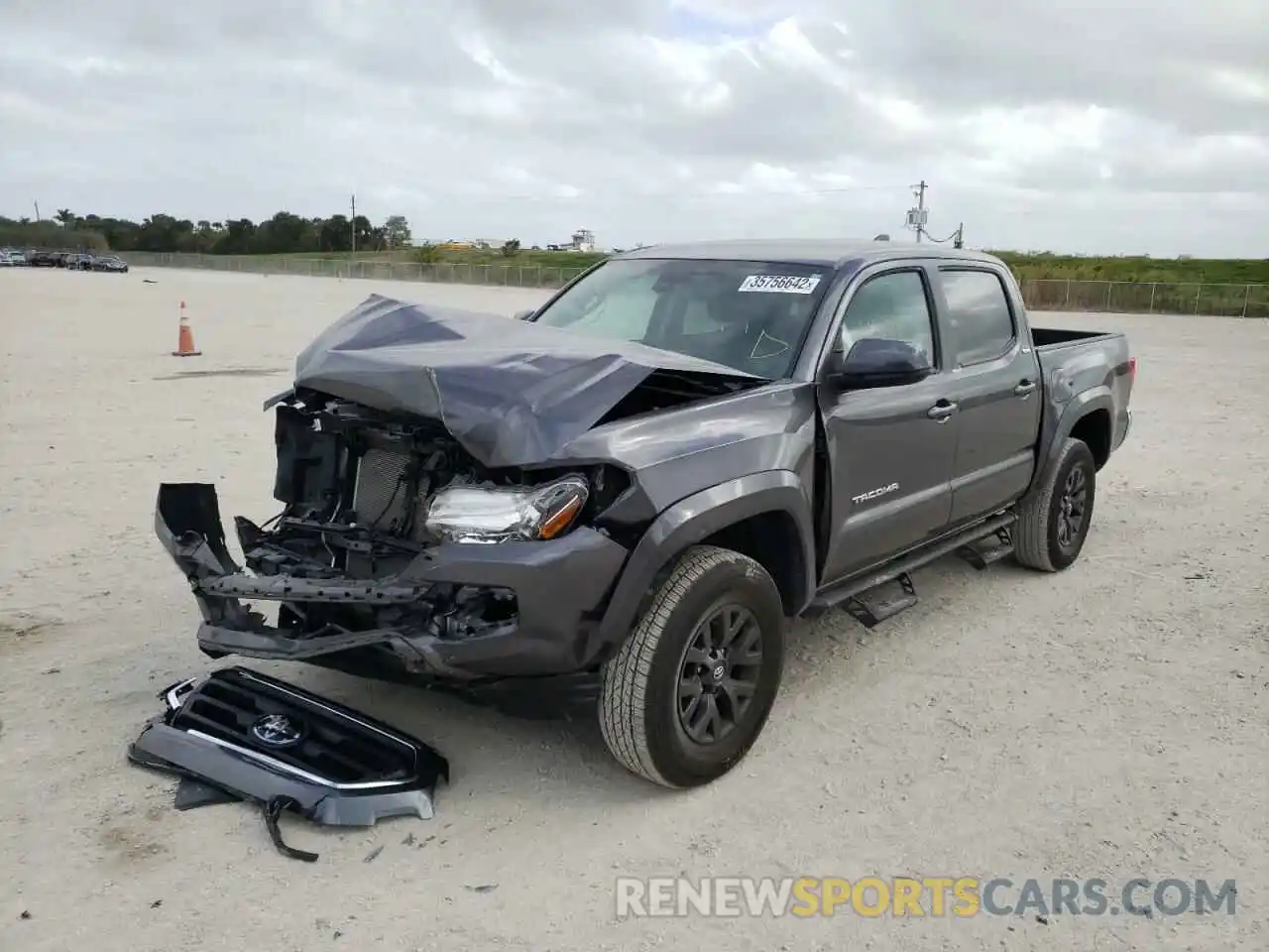 2 Photograph of a damaged car 5TFAZ5CN8MX108748 TOYOTA TACOMA 2021