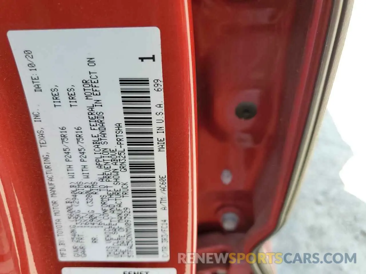 13 Photograph of a damaged car 5TFAZ5CNXMX097929 TOYOTA TACOMA 2021