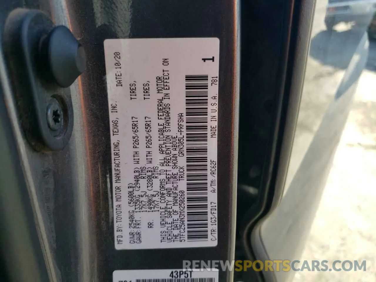 13 Photograph of a damaged car 5TFCZ5AN3MX250260 TOYOTA TACOMA 2021