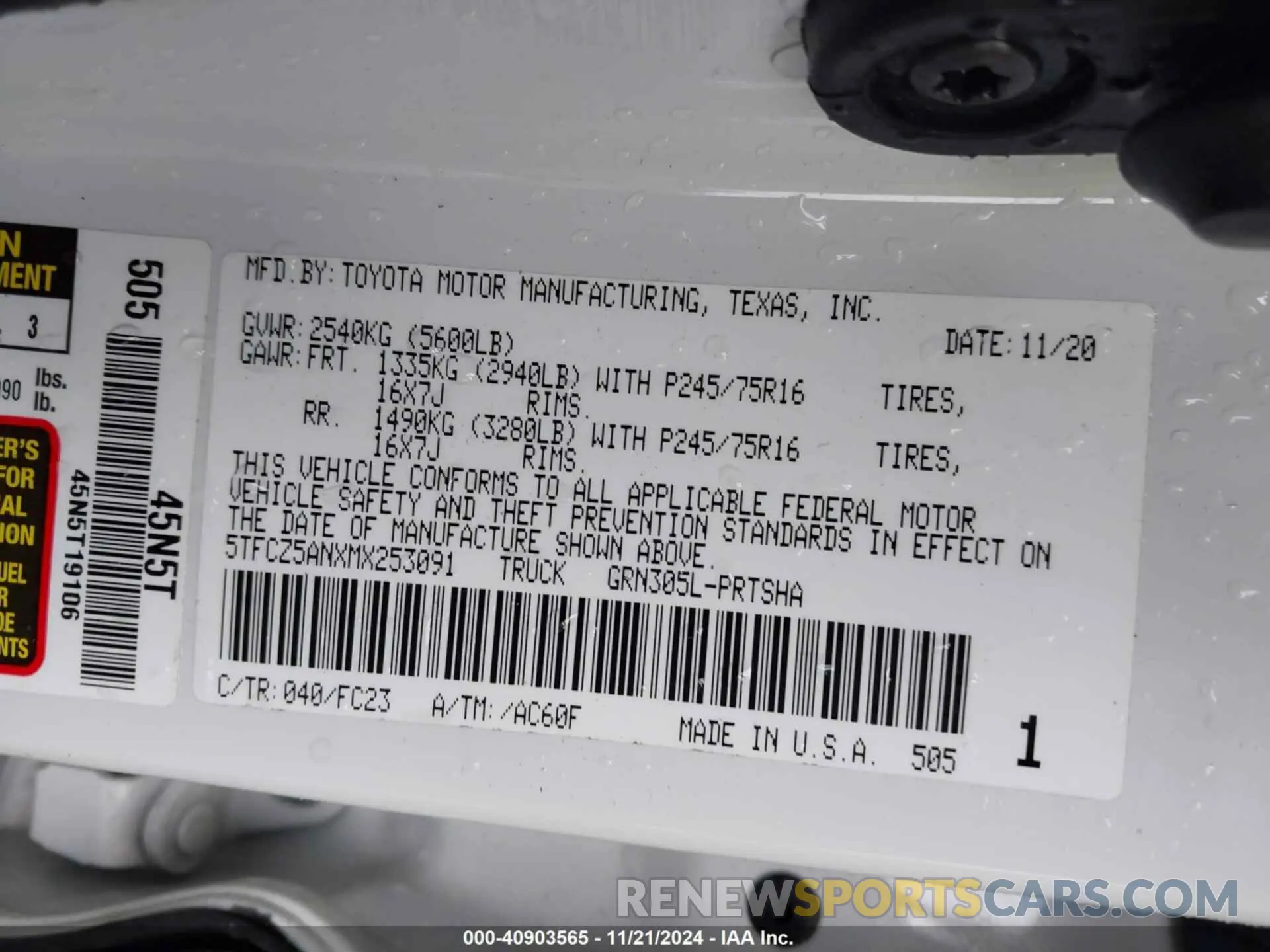 9 Photograph of a damaged car 5TFCZ5ANXMX253091 TOYOTA TACOMA 2021